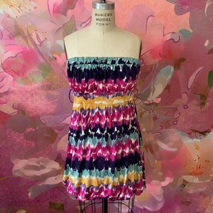 Strapless Multi Color Dress - $5